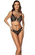 Soft cup bra, straps, mesh inlay, B to J-cup